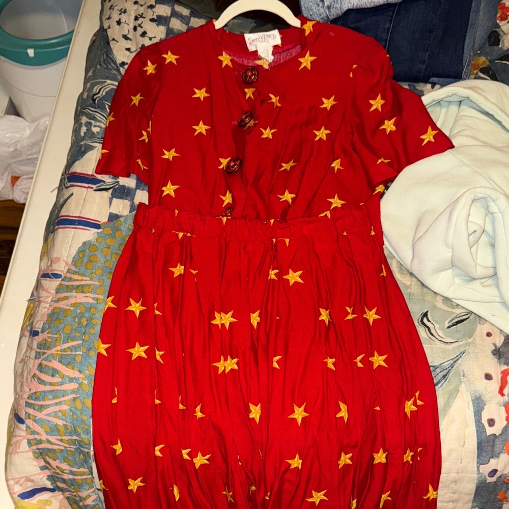 Red two-piece with Yellow Star Pattern